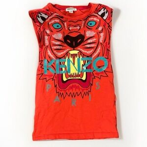 Kenzo Kids Tiger Logo Graphic Tee Red Size 3A / 3Y Designer Streetwear